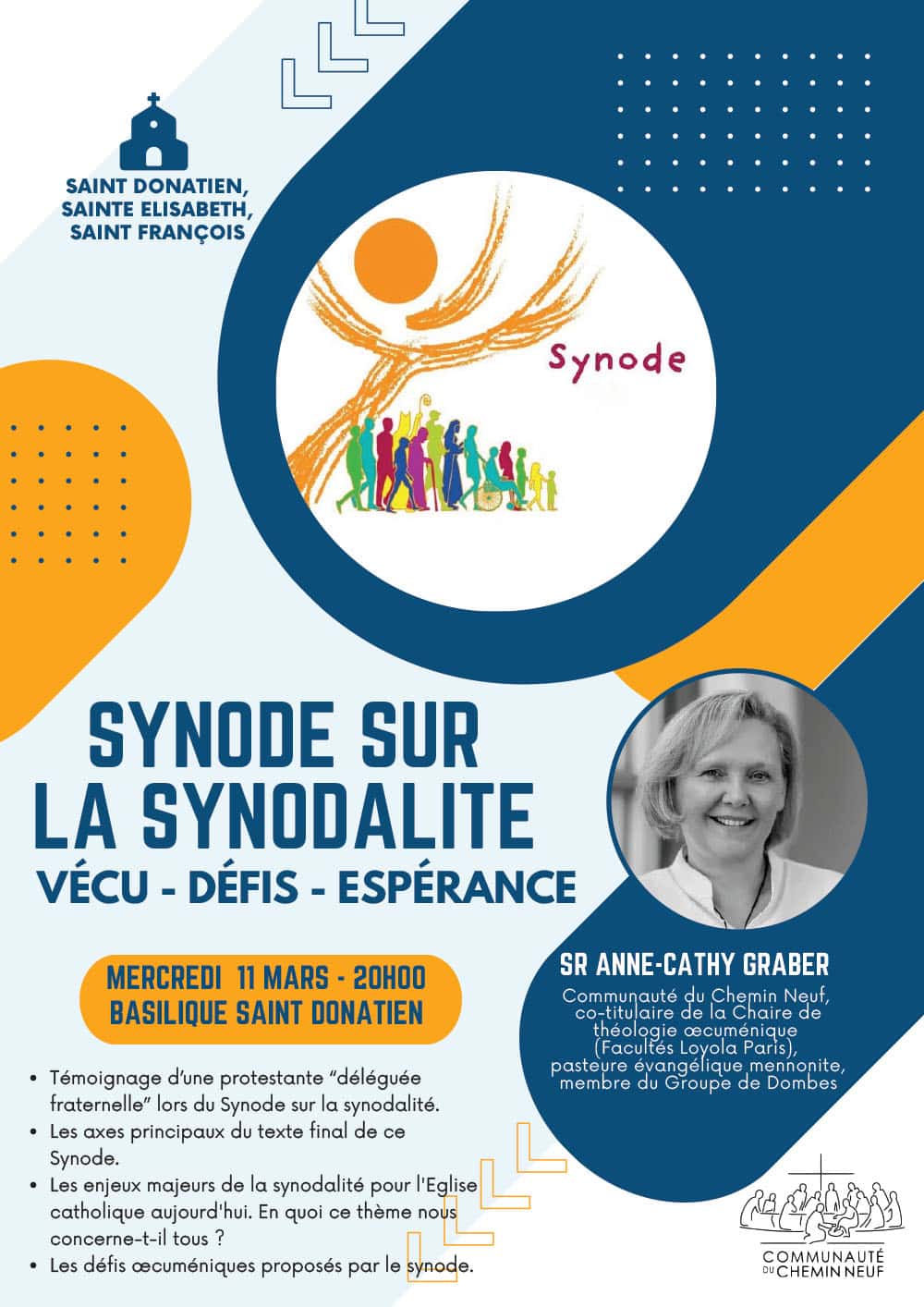 Blue and Orange Church Conference Flyer